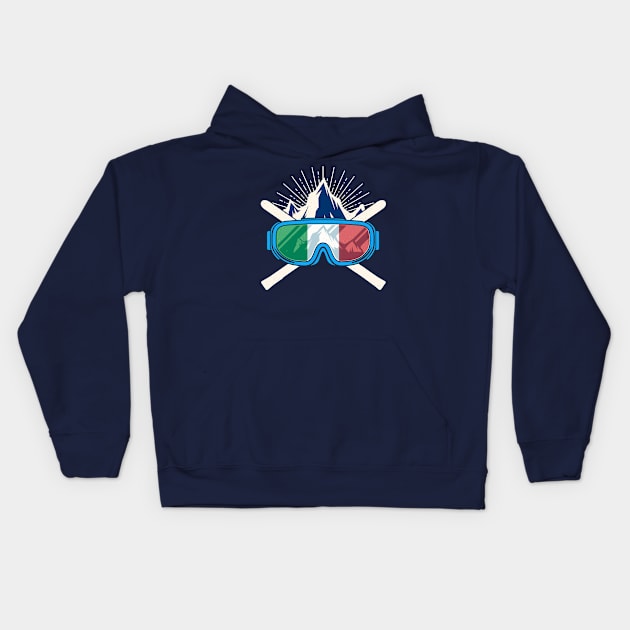 Ski Italia Italy Skiing Italiano Italian Kids Hoodie by E